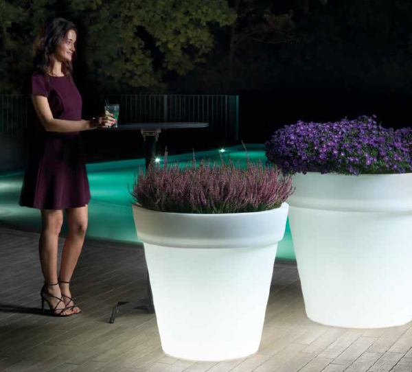 Cache-Pot Easy ø 100 cm con luce LED OUTDOOR con c