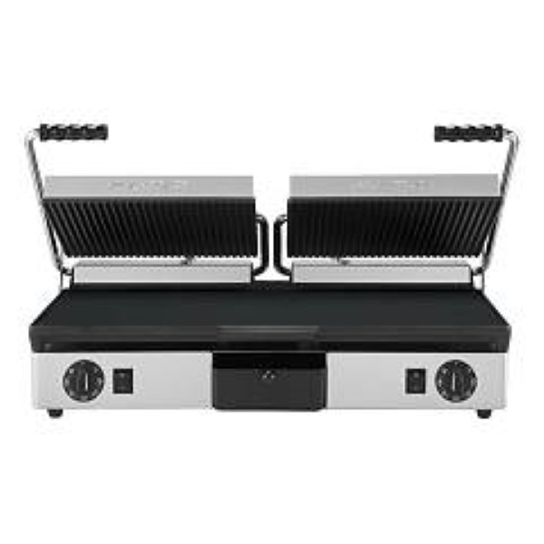 Piastra Ghisa DOPPIA rigata liscia MILANTOAST