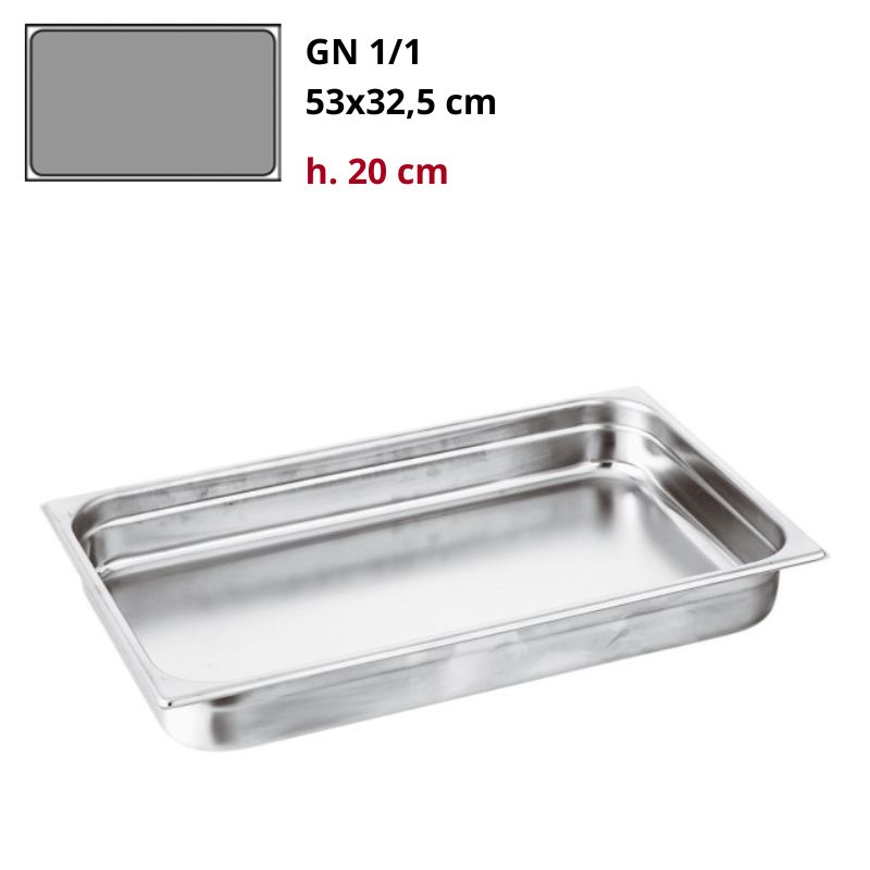 Bacinella Gn 1/1 Gastronorm Inox h20cm