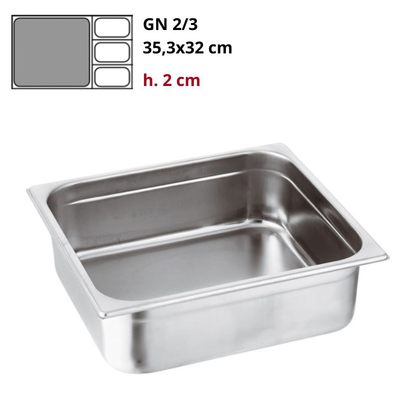 Bacinella Gn 2/3 Gastronorm Inox h2cm