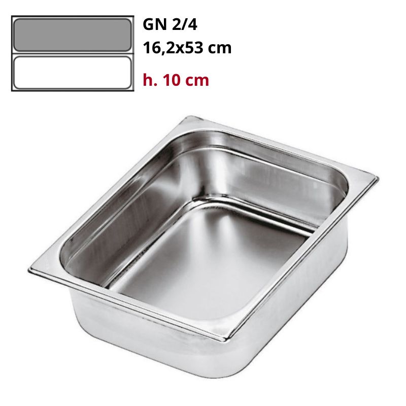 Bacinella Gn 2/4 Gastronorm Inox h10cm