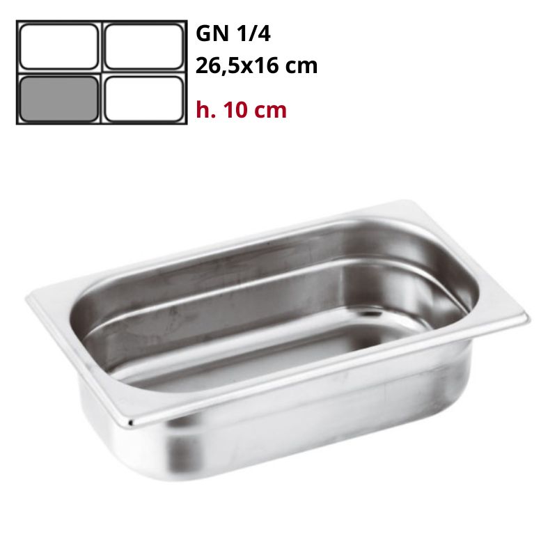 Bacinella Gn 1/4 Gastronorm Inox h10cm