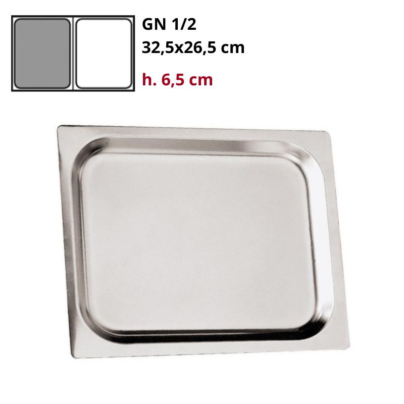 Teglia Gn 1/2 Gastronorm Alluminio h6,5cm