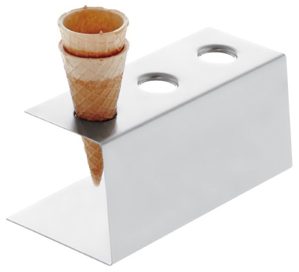Porta Coni Gelato, 3 Posti Inox Ø2,6cm - h8,5cm