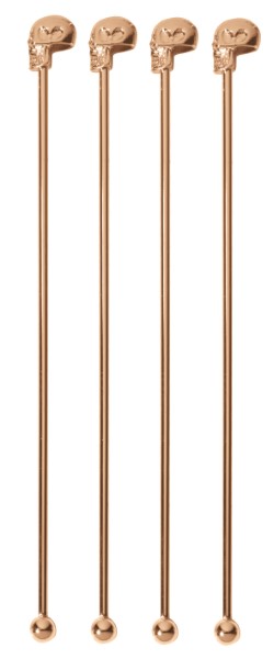 Palette Cocktail Teschio Cm 18,5 Conf 4 Pz, Inox