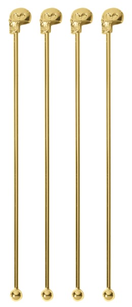 Palette Cocktail Teschio Cm 18,5 Conf 4 Pz, Inox