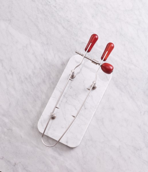 Ferma Prosciutto Inox Base Marmo 24x45x15cm