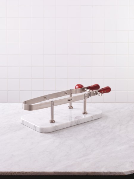 Ferma Prosciutto Inox Base Marmo 24x45x15cm