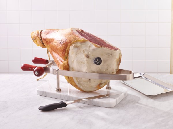 Ferma Prosciutto Inox Base Marmo 24x45x15cm