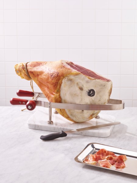 Ferma Prosciutto Inox Base Marmo 24x45x15cm
