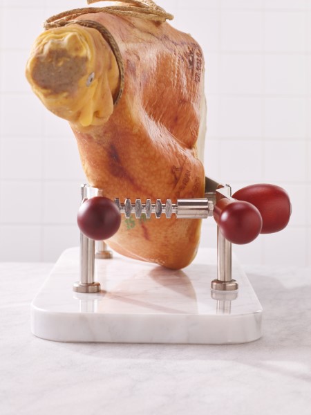 Ferma Prosciutto Inox Base Marmo 24x45x15cm