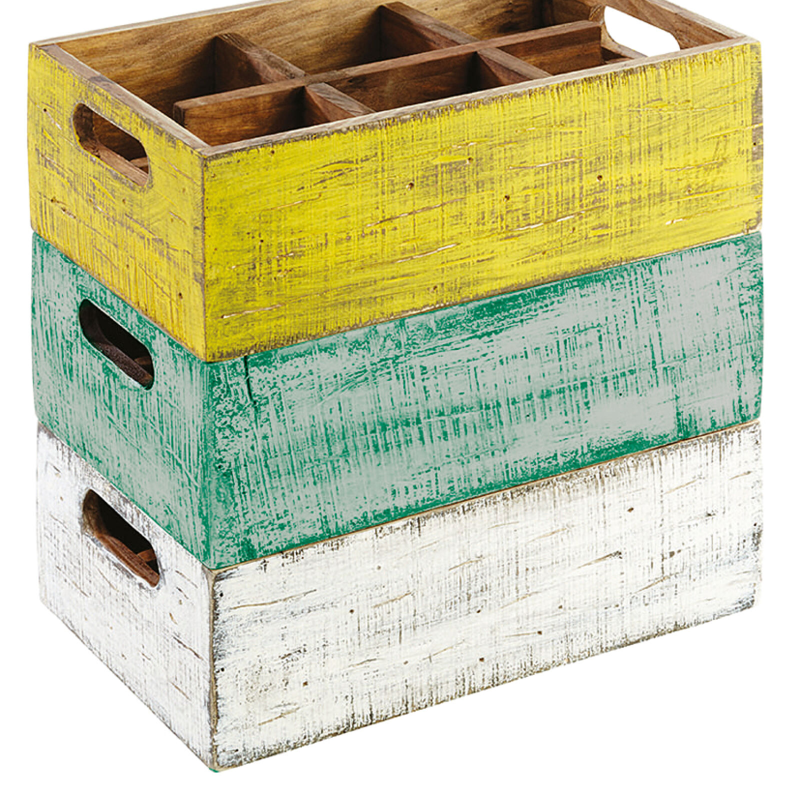Portacondimenti 6 Scomparti 27X17cm h10 Giallo