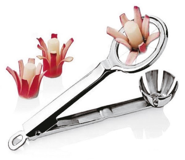 Taglia Uova e Verdura Decoro ø6,5cm Inox