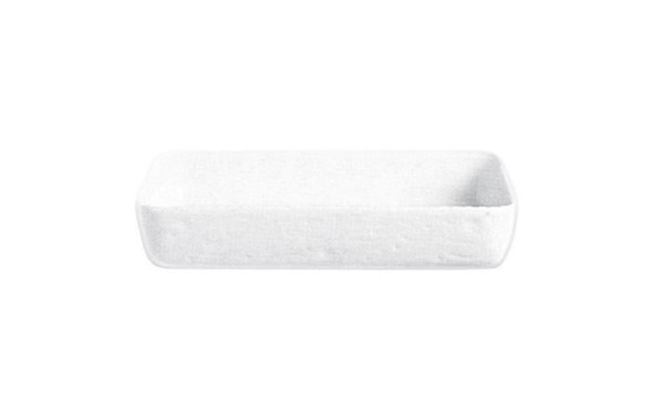 Pirofila Cordonata Cm 22X16X6 Porcellana Bianco