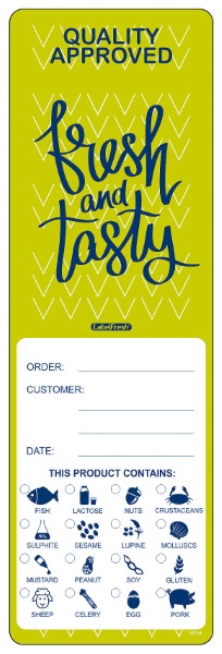 Etichette carta allergeni delivery 14x4,5cm 250pz