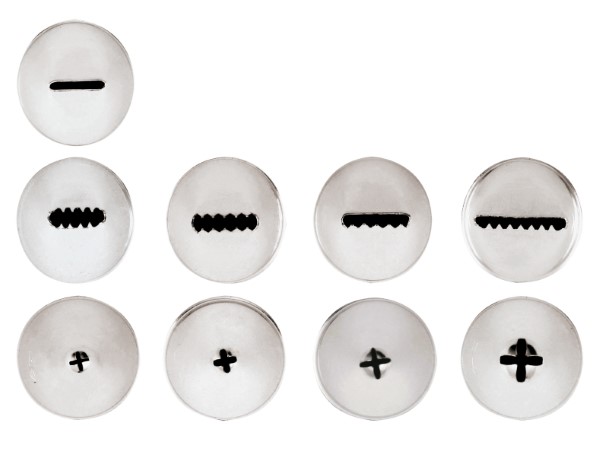 Conf 9 Pz Bocchette Assortite Inox