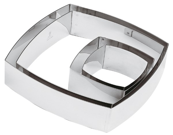 Quadrato Bombato cm 20 H 4,5 Inox