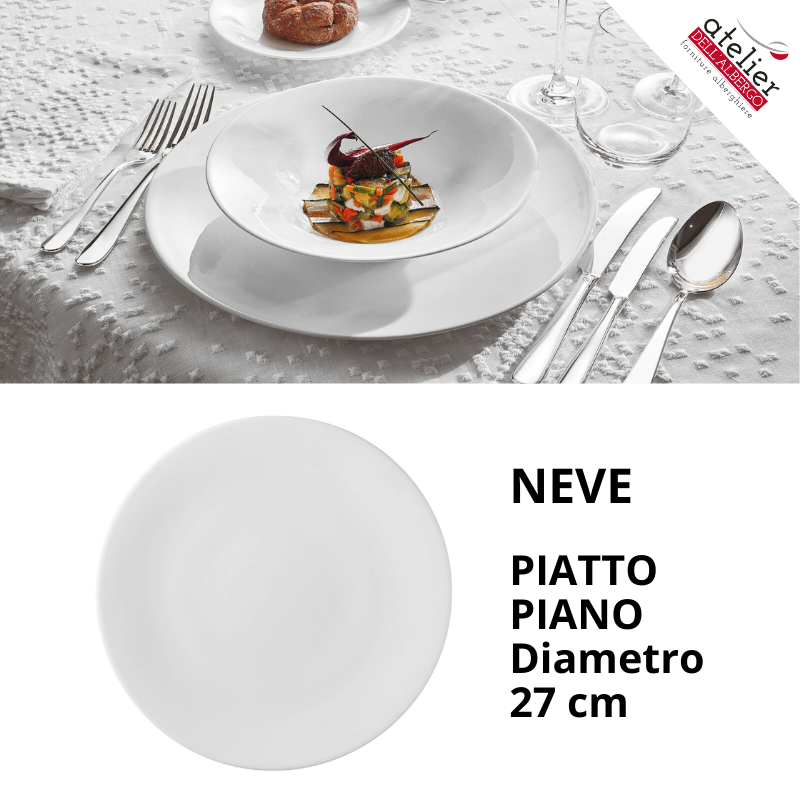 Piatto Piano Cm 27 Neve Bone China