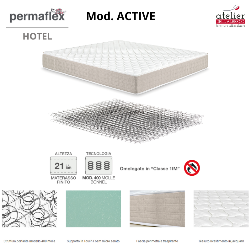 MATERASSO ACTIVE MOLLE BONNEL 180x200xH21cm