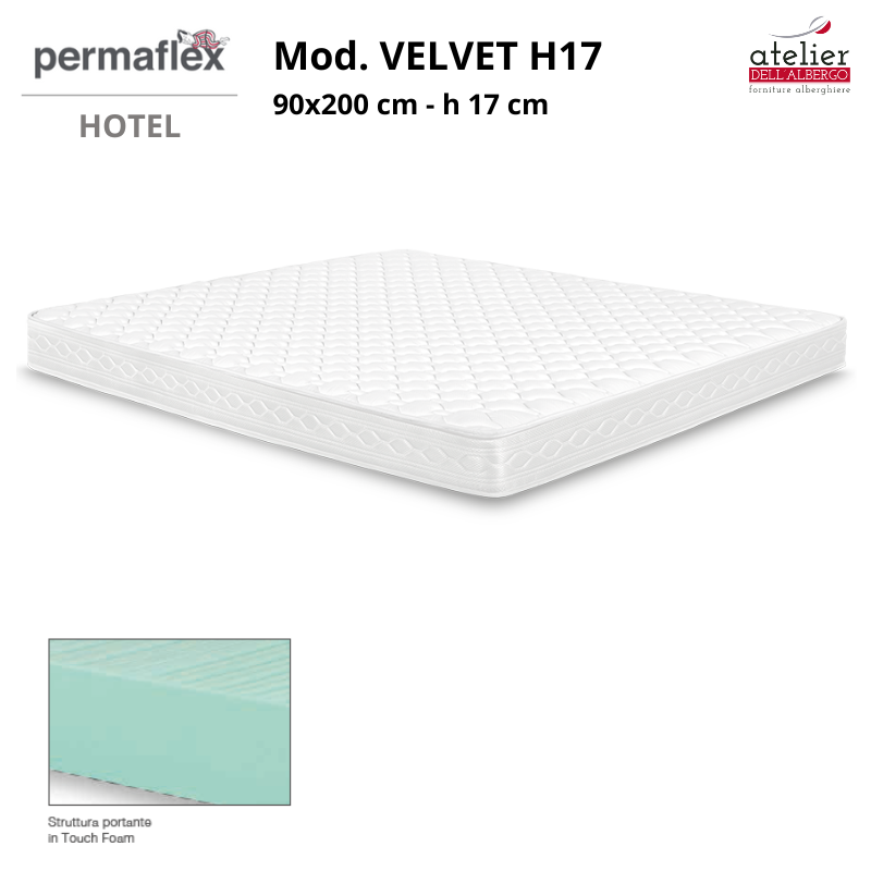 MATERASSO VELVET TOUCH FOAM H17 90x200CM