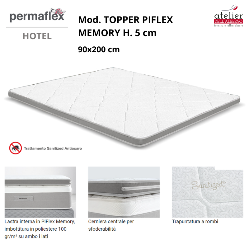 TOPPER PIFLEX MEMORY 90x200xH.5cm