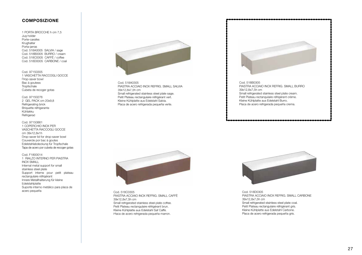 PIASTRA ACCIAIO INOX REFRIGERATA SMALL B