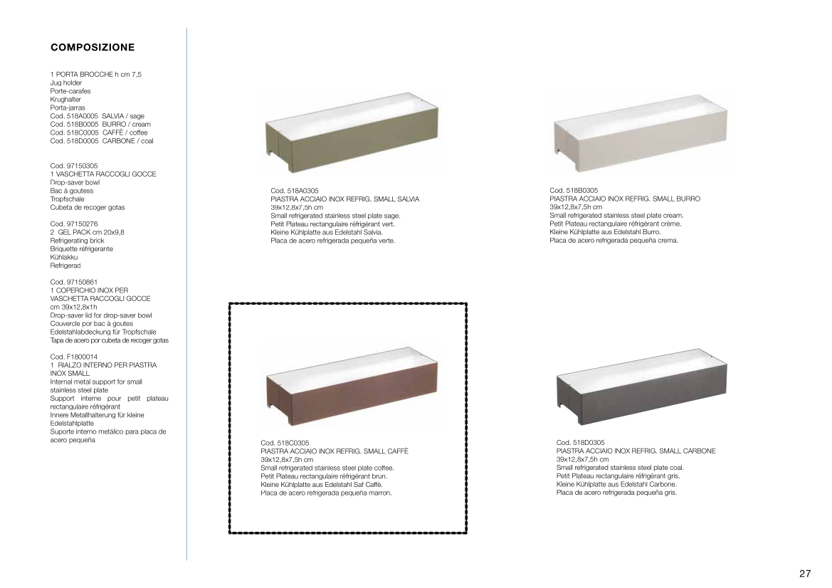 PIASTRA ACCIAIO INOX REFRIGERATA SMALL C