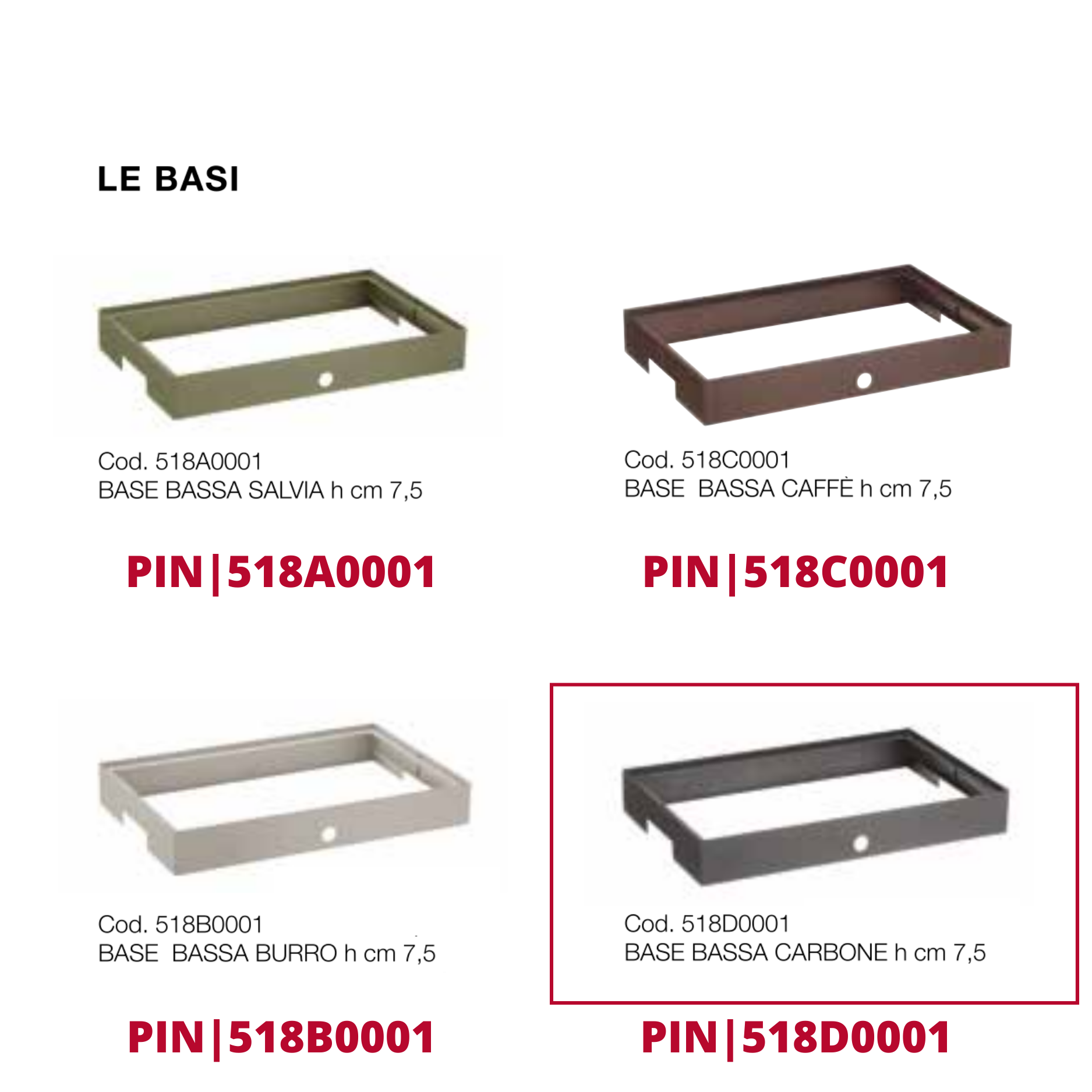 CALEIDO BASE BASSA CARBONE H CM 7,5