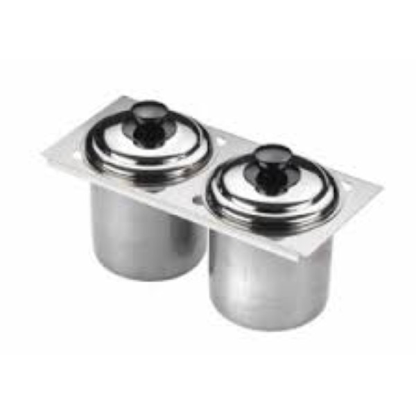 Set 2 carapine con coperchio e supporto 36x16,5x21