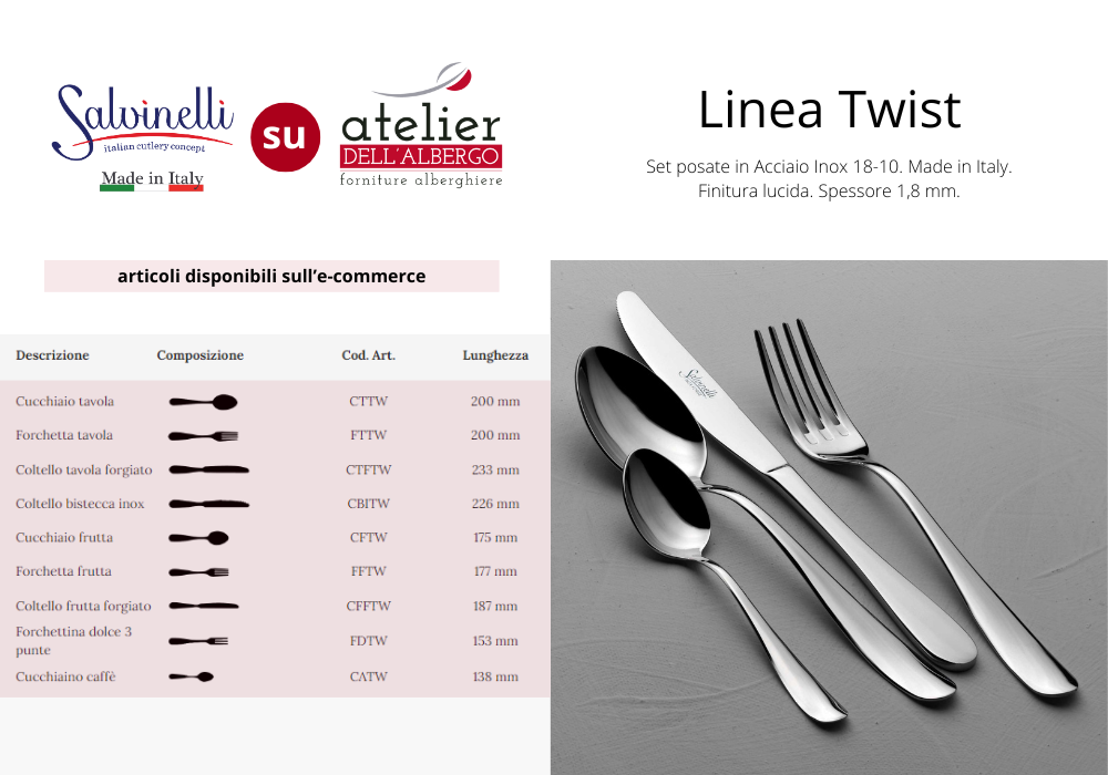 TWIST Forchettina dolce 3 punte Inox Lucido