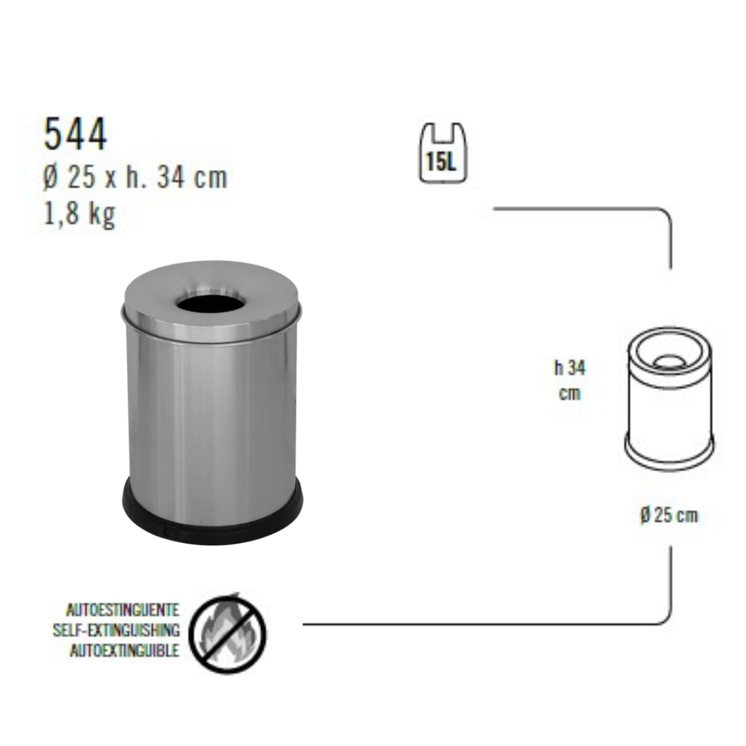 Gettacarta Autoestinguente Ø25 h34 acciaio