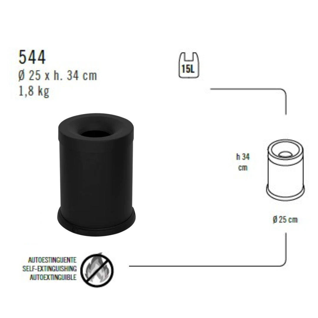 Gettacarta Autoestinguente Ø25 h34 nero