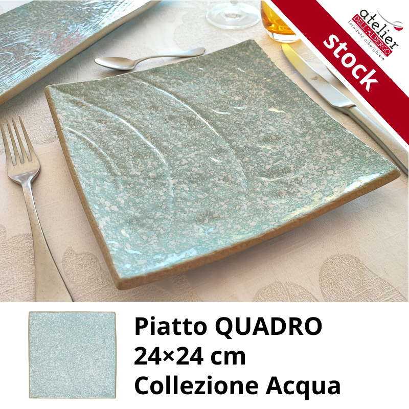 PIATTO QUADRO CM 24 ACQUA 0H2O