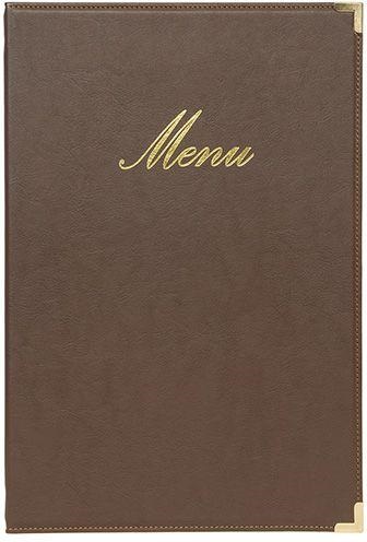 CLASSIC Porta Menu semilpelle A4 marrone